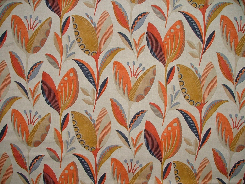 1.4 Metres Fryetts Leon Burnt Orange Cotton Fabric Upholstery Cushion Curtain0