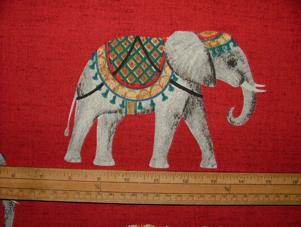 Jaipur Indian Elephant Rosso 100% Cotton Curtain Upholstery Cushion Blind Fabric