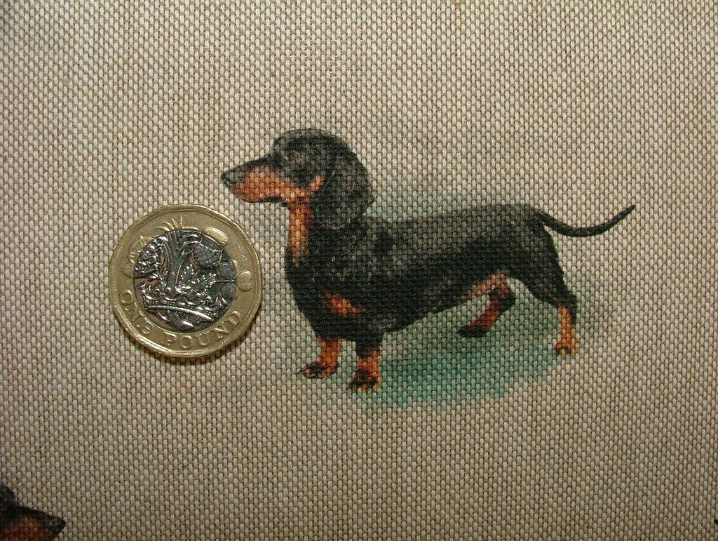 Sausage Dog Dachshund Cotton Rich Linen Fabric Curtain Cushion Upholstery Blinds