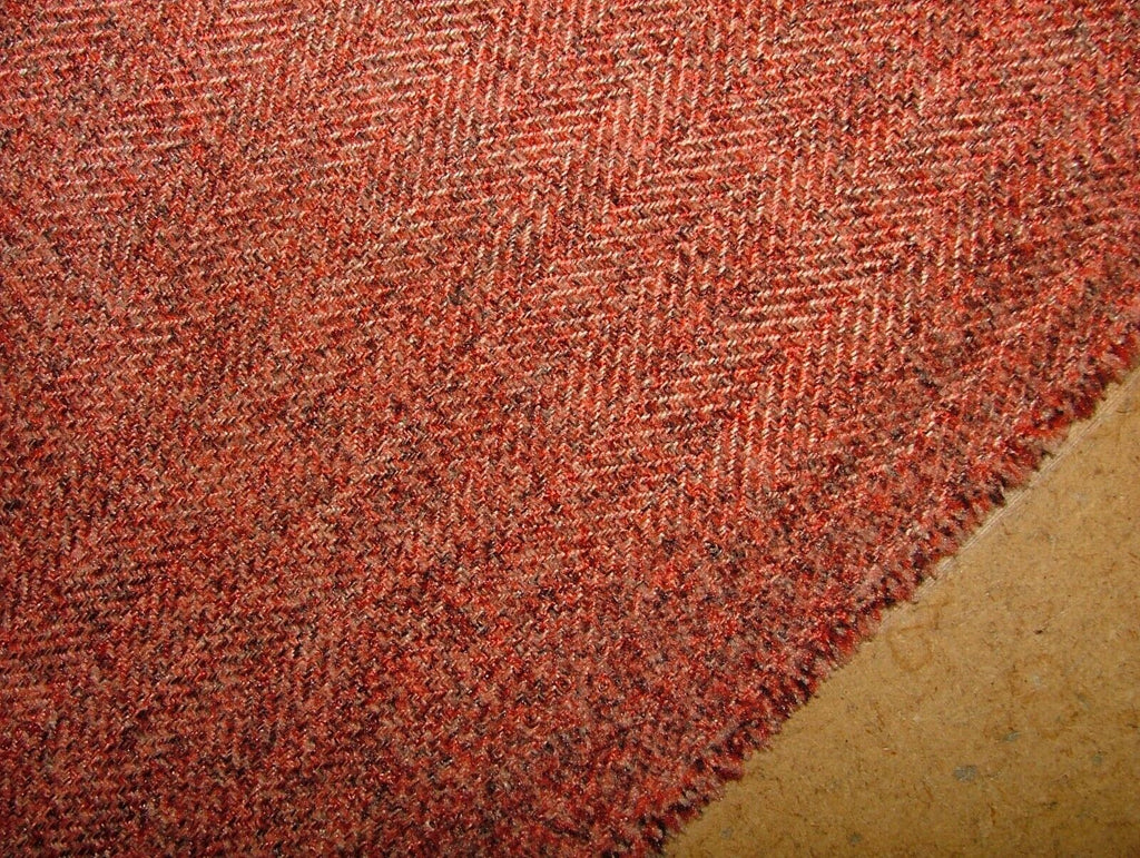 25 Metres Ginger Spice Herringbone Fabric Curtain Cushion Upholstery Multi Use