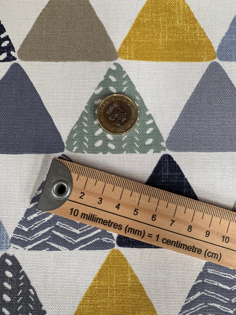 5 Metres iLiv Pyramids Ochre Geometric 100% Cotton Curtain Cushion Blind Fabric