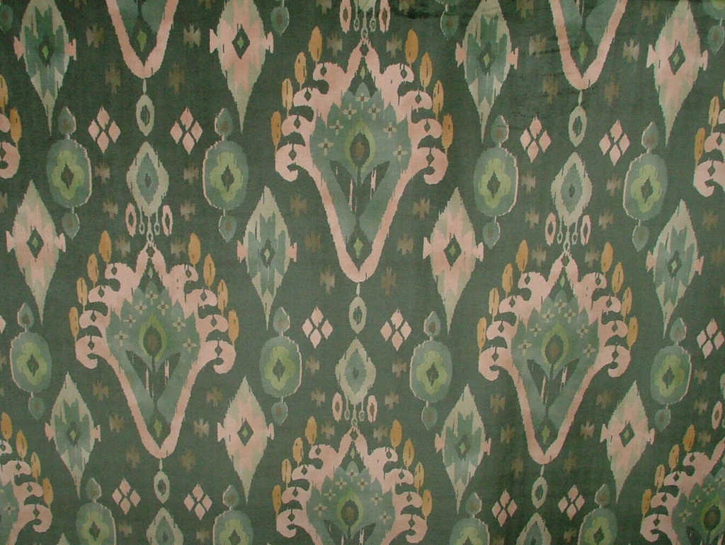 0.9 Metres iLiv Kasbah Forest Ikat Velvet Fabric Cushion Curtain Upholstery2