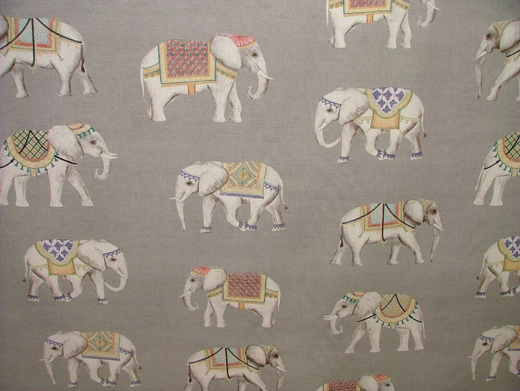 Jaipur Indian Elephant Grey 100% Cotton Curtain Upholstery Cushion Blind Fabric