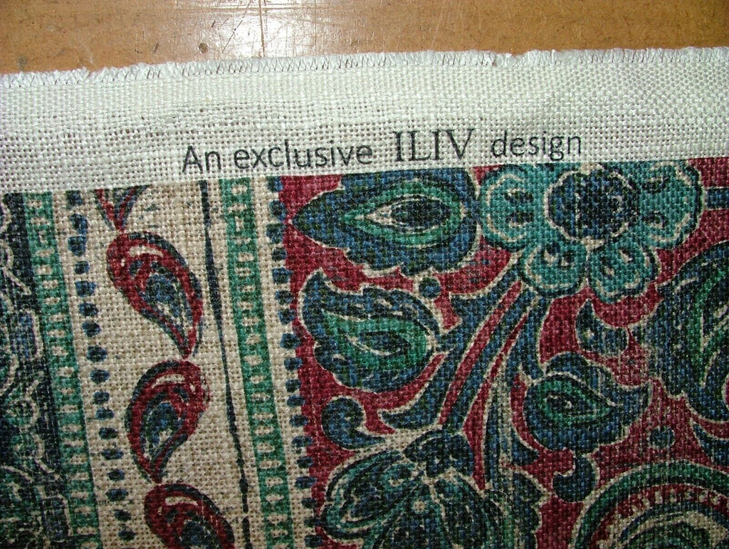 3 Metres iLiv Sari Carmine Linen Blend Fabric Cushion Curtain Upholstery