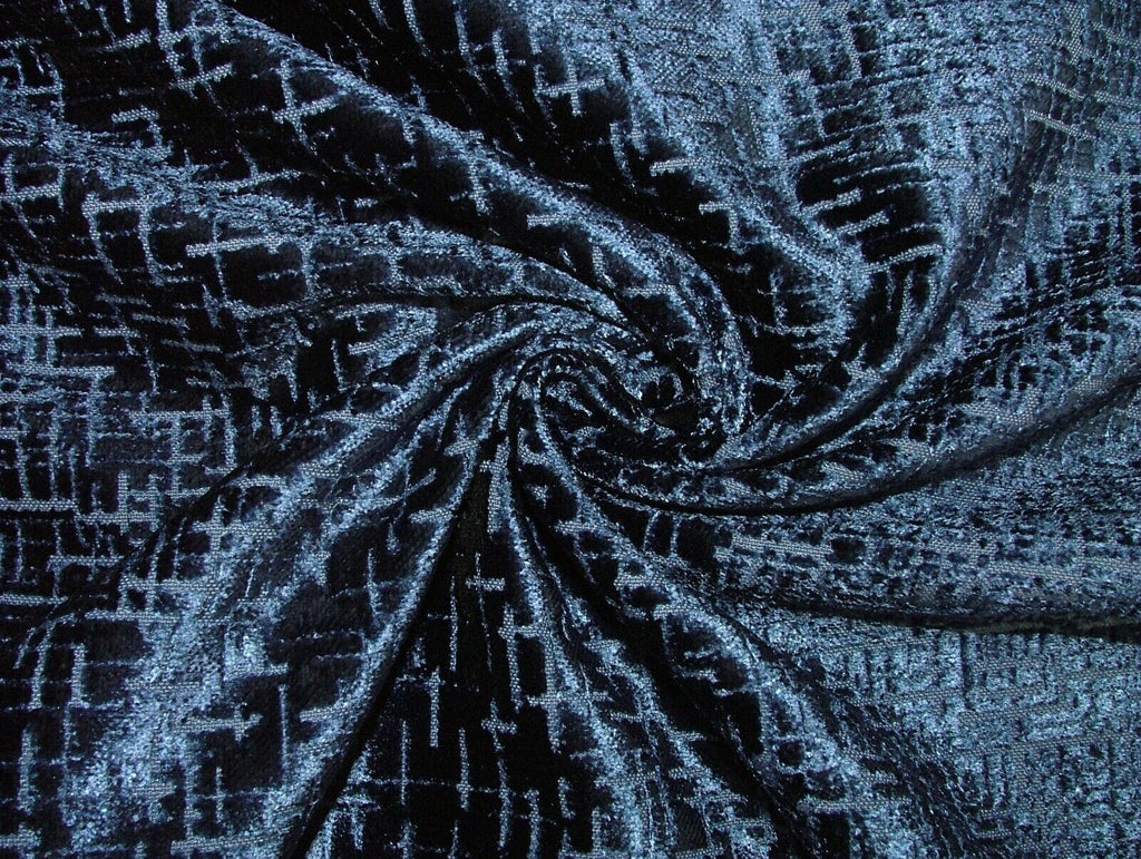 15 Metre Sapphire Blue Velvet Upholstery Cushion Curtain Fabric RRP £900.00