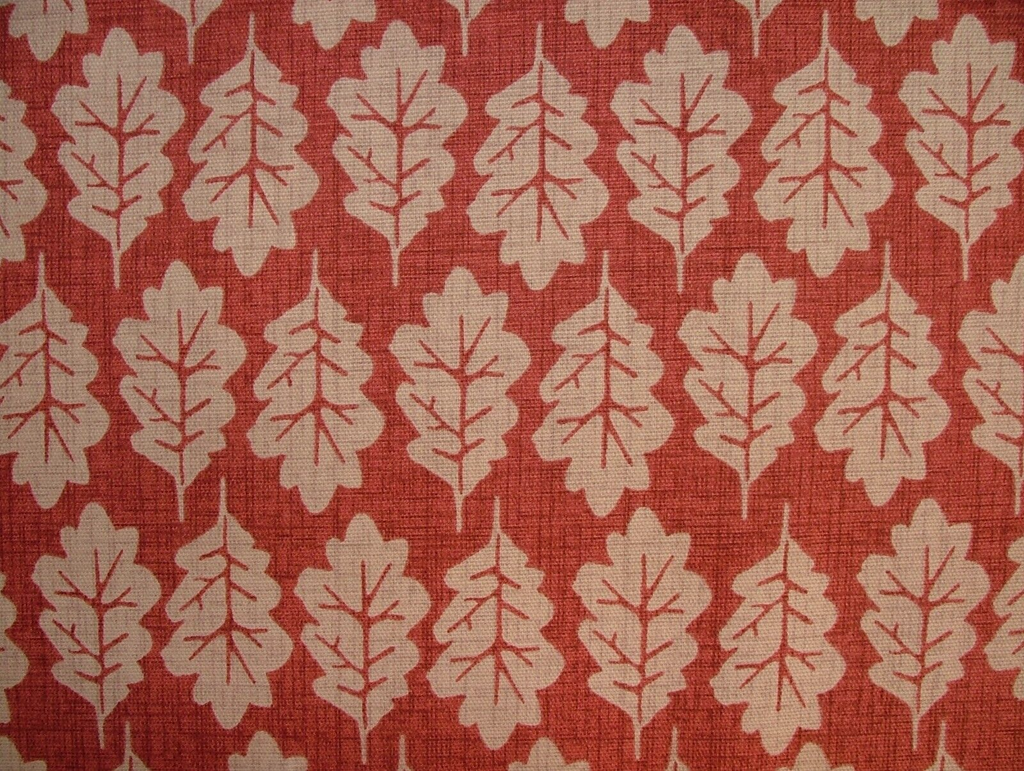 2.4 Metres iLiv Oak Leaf Gingersnap Cotton Fabric Cushion Curtain Upholstery