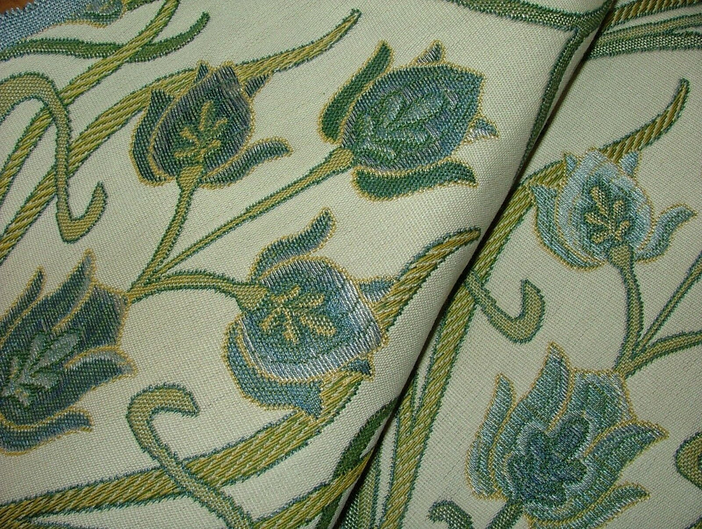 Art Nouveau Pugin Duckegg Woven Jacquard Curtain Upholstery Cushion Blind Fabric