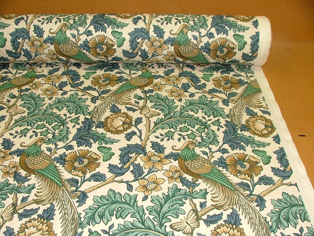 Oakmere Verdigris Cotton Curtain Upholstery Quilting Roman Blind Fabric Morris