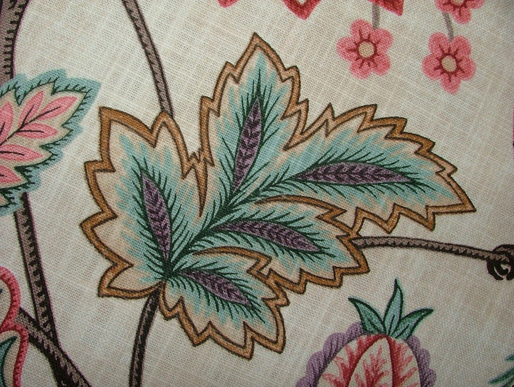 Chanterelle Wineberry Ornate Bird Floral Curtain Upholstery Cushion Blind Fabric