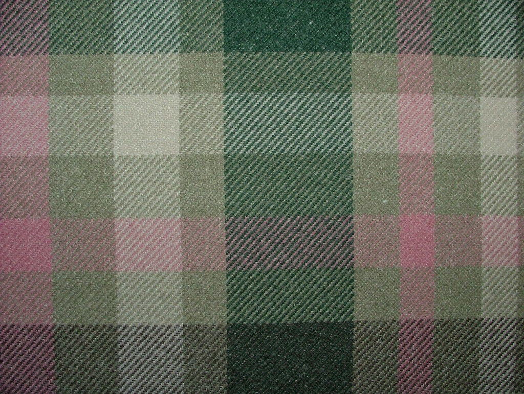 Tobermory Jade Wool Effect Thick Tartan Upholstery Curtain Cushion Fabric