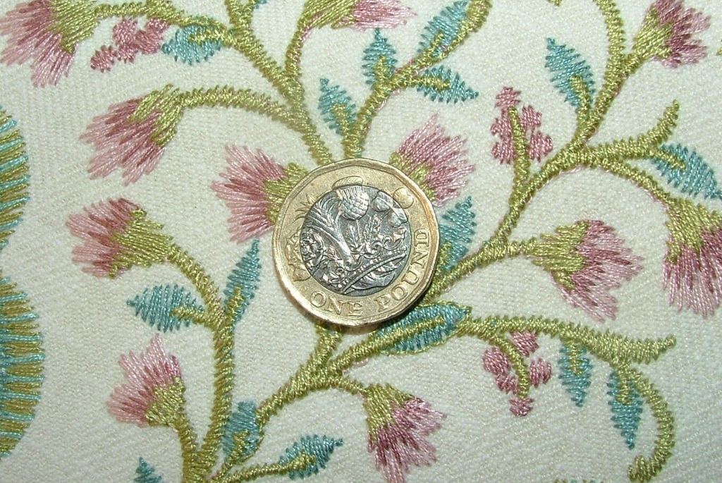 0.80 Metre Aquarius Orchid Premium Embroidered Fabric Curtain Upholstery Cushion7