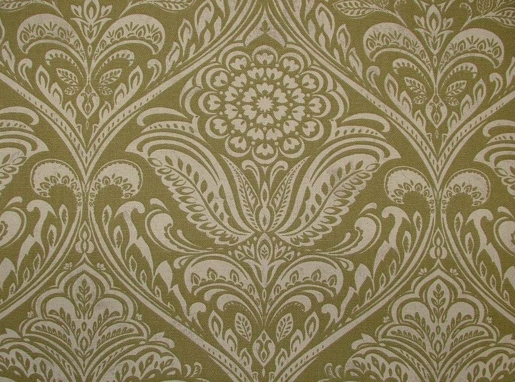 Windermere Moss Green Cotton Curtain Upholstery Cushion Roman Blind Fabric