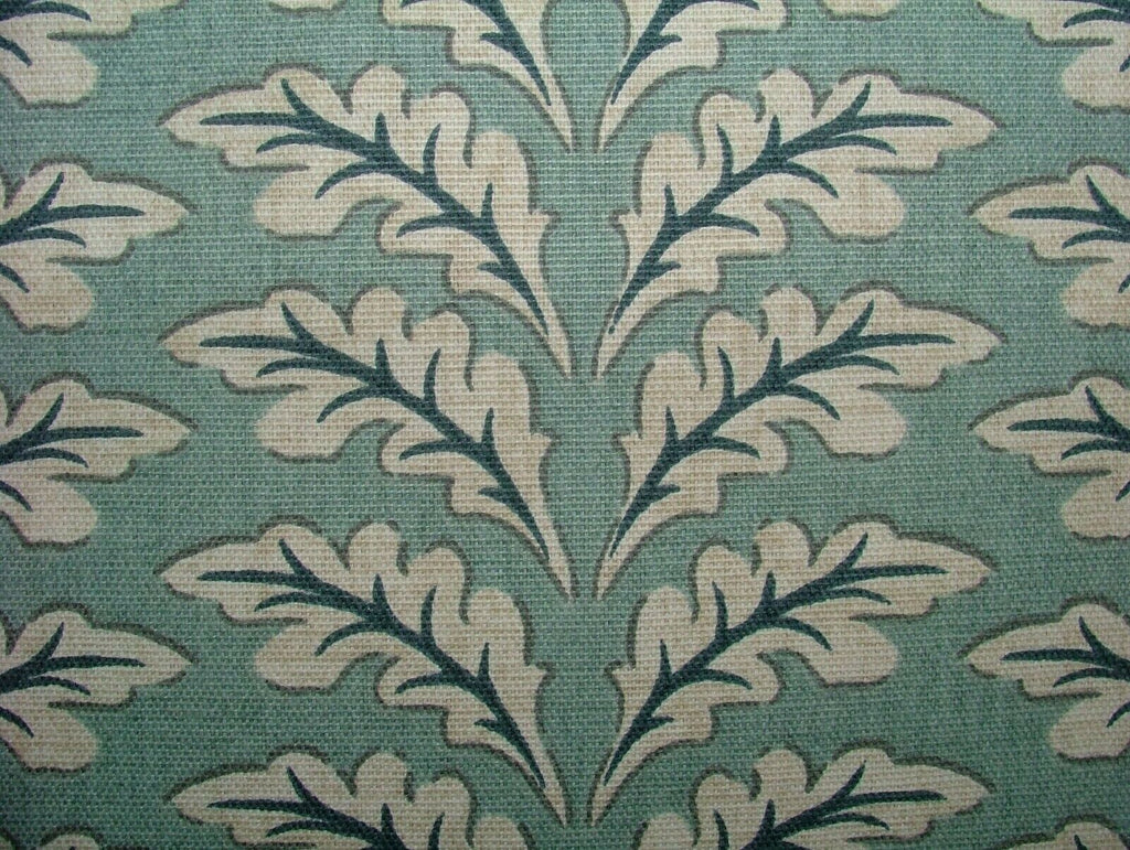 Morris Leaf Glacier Cotton Curtain Upholstery Cushion Roman Blind Fabric