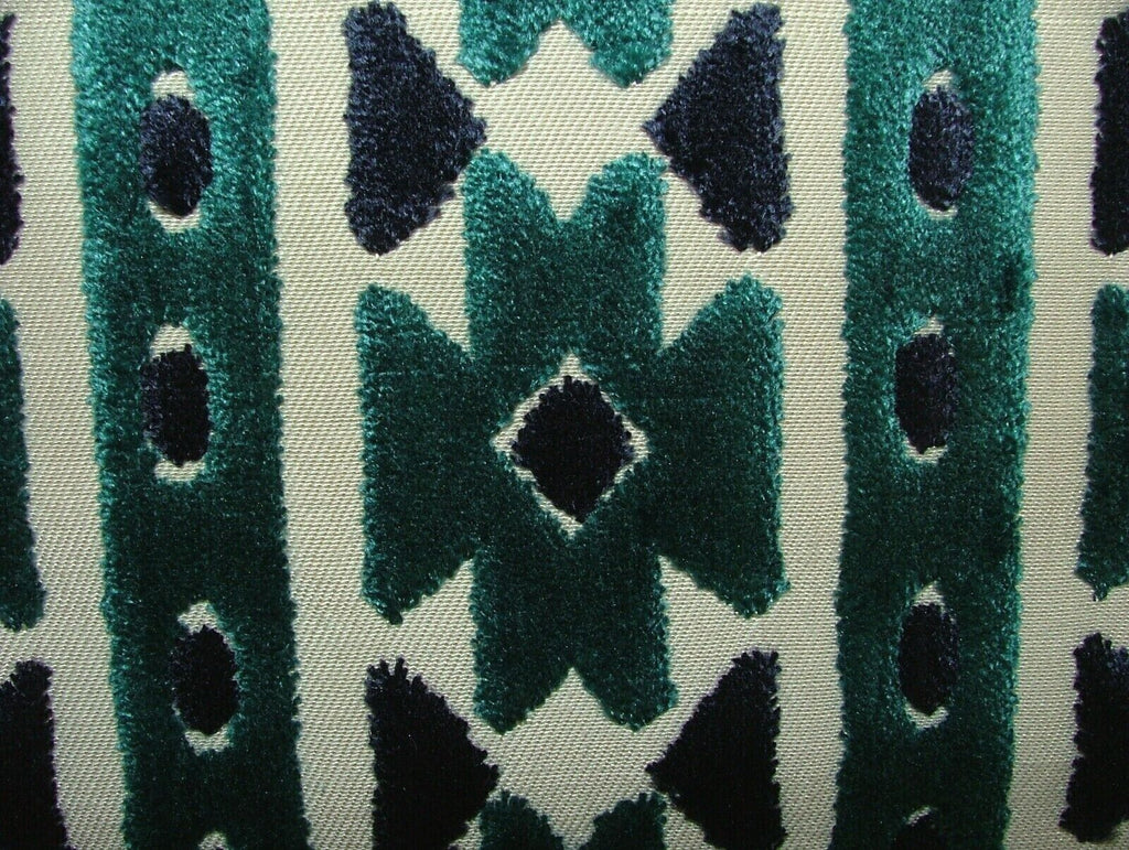 Kasbah Teal Extra Thick Plush Velvet Fabric Curtain Upholstery Cushion