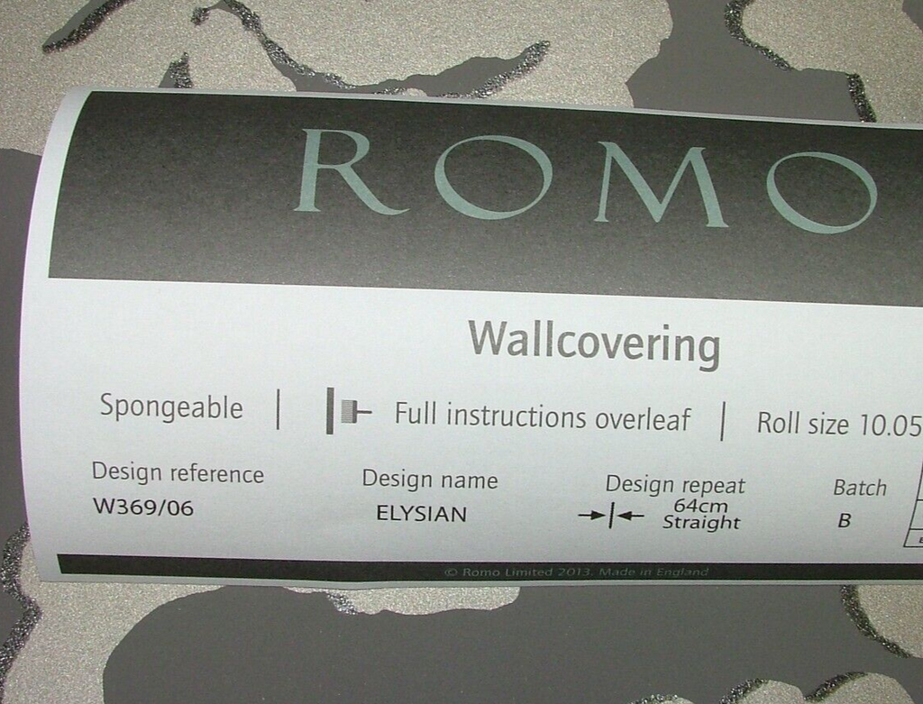 9 Rolls Romo Black Edition Elysian Steeple Grey Wallpaper RRP £1030.50