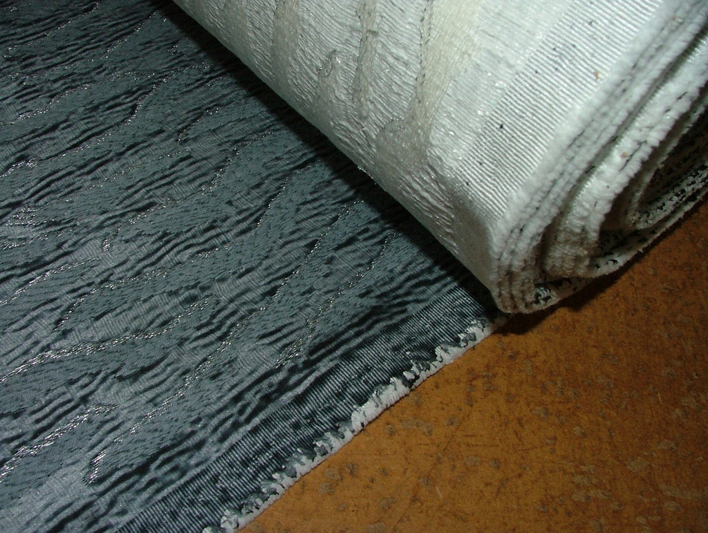 Oasis Blue Jacquard Fabric Curtain Upholstery Cushion Multi Use - 20 Metres1