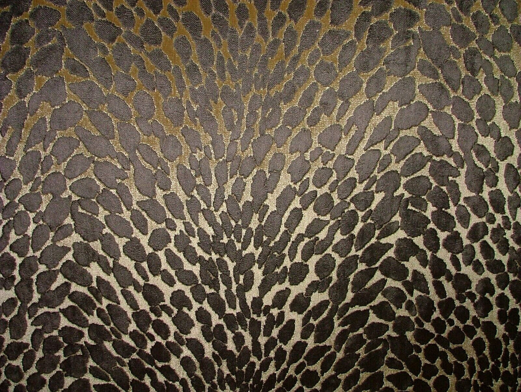 Animal Print Bronze Plush Heavyweight Velvet Fabric Curtain Upholstery Cushion