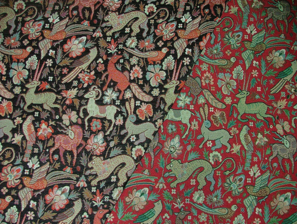 Tudor Forest Tapestry Vintage Fabric - Curtain Upholstery Cushions Table Runner