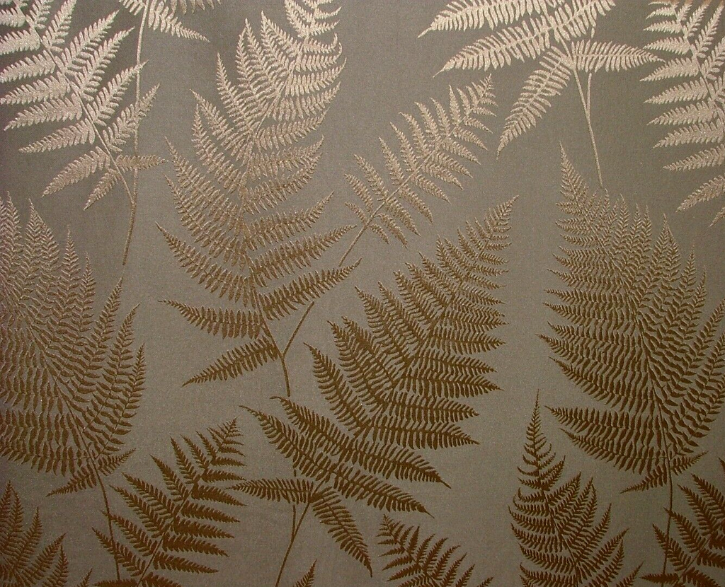 16 Metre Gold Pewter Fern Jacquard Fabric Curtain Cushion Upholstery RRP £608.00