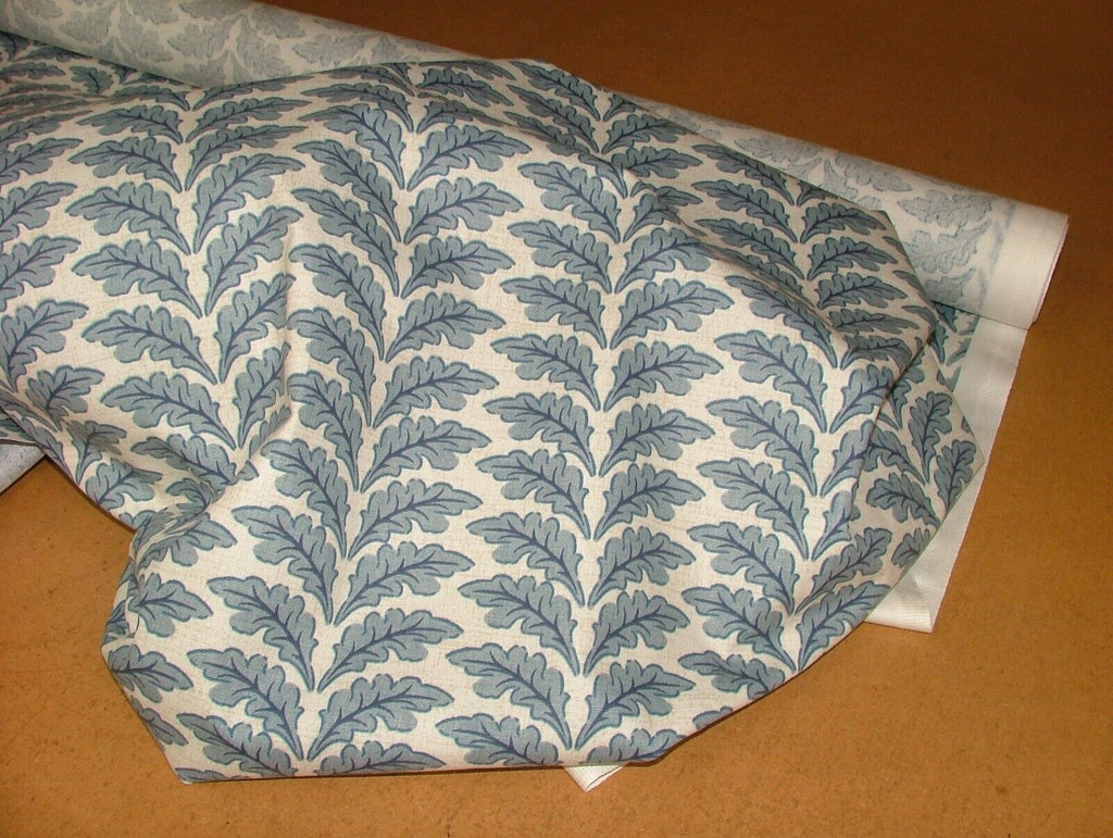 Morris Leaf Delft Blue Cotton Curtain Upholstery Cushion Roman Blind Fabric