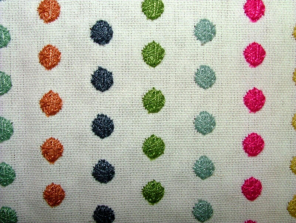 4.2 Mt Romo Dotty Tutti Frutti Embroidered Fabric Upholstery Curtain RRP £533.40