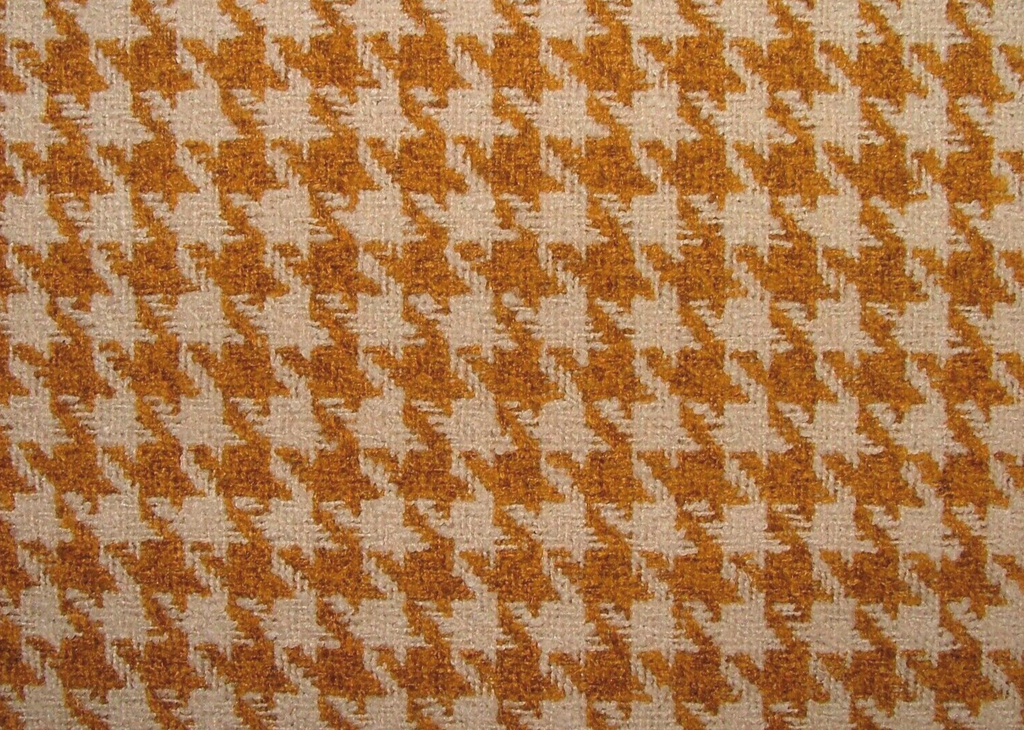 2 Metres iLiv Houndstooth Mustard FR Upholstery Fabric Cushion Upholstery