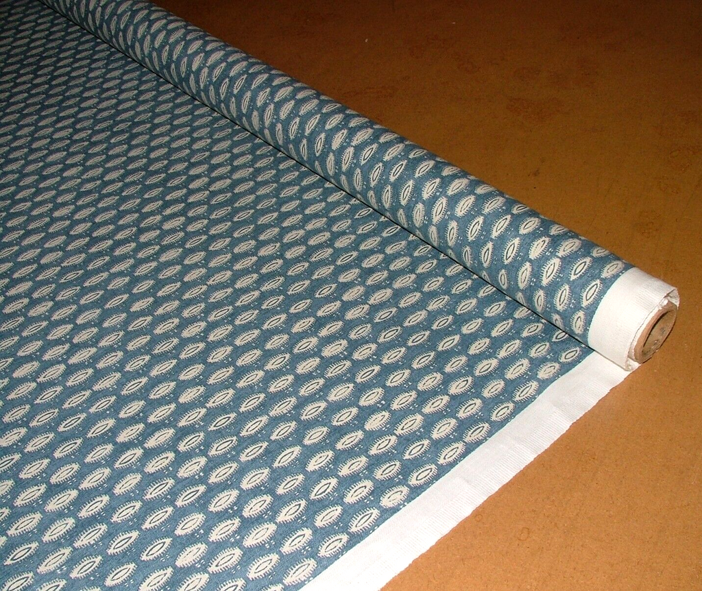 4.6 Metres iLiv Maala Petrol Blue Woven Cotton Fabric Cushion Curtain Upholstery