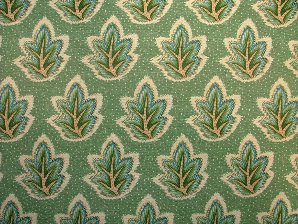 3 Metre iLiv Foshni Leaf Green 100% Cotton Fabric Cushion Curtain Upholstery Use