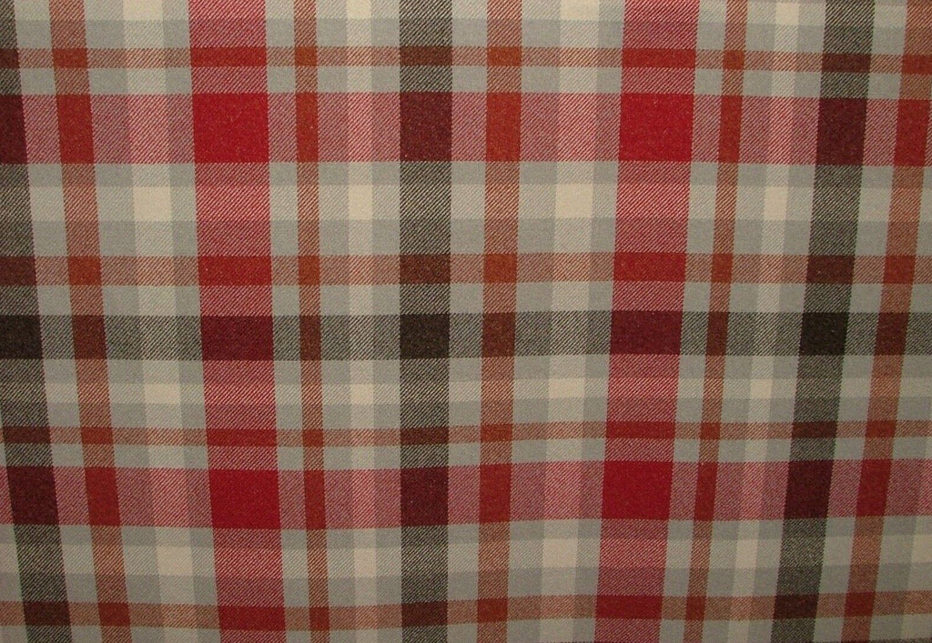 Tobermory Rosso Wool Effect Thick Tartan Upholstery Curtain Cushion Fabric