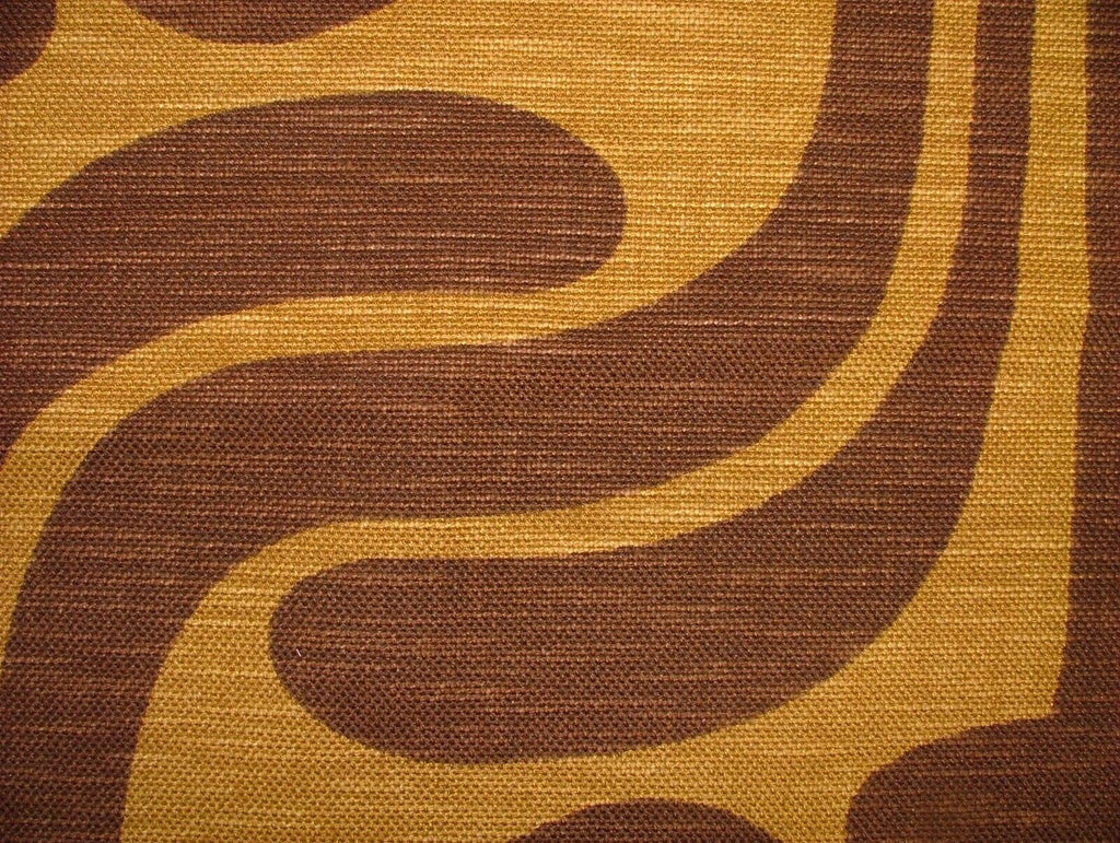 2 Metres Orla Kiely Slub Cotton Linen Fabric CLIMBING DAISY OCHRE TAN