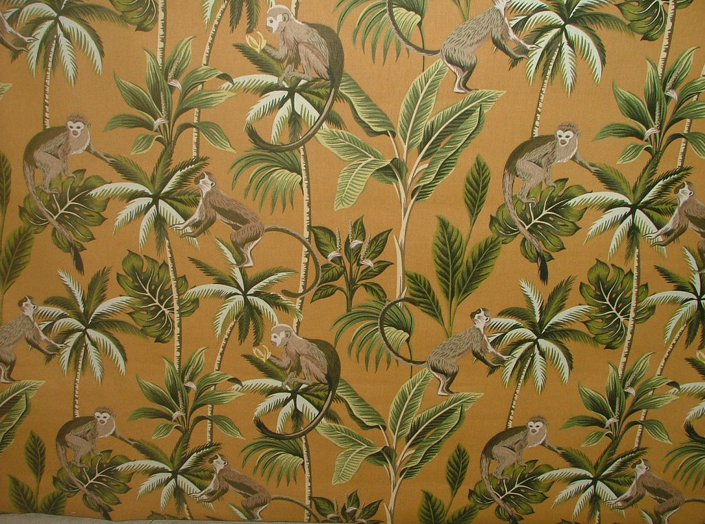 Tropical Monkey Botanical 100% Cotton Curtain Upholstery Cushion Blind Fabric