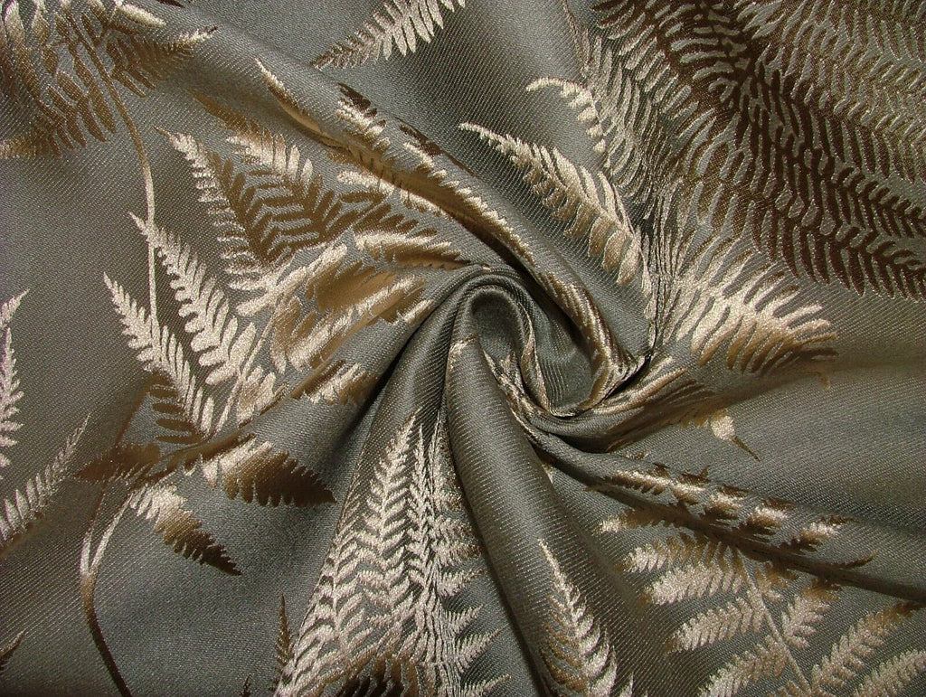 16 Metre Gold Pewter Fern Jacquard Fabric Curtain Cushion Upholstery RRP £608.00