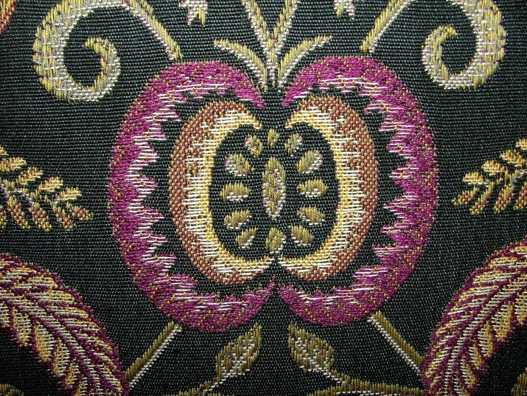 Arts And Crafts Coxhall Black Jacquard Curtain Upholstery Cushion Use Fabric