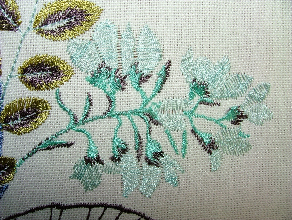 Embroidered Curtain Fabric 9 Metres Serengeti Marine Cushion Upholstery RRP £5856