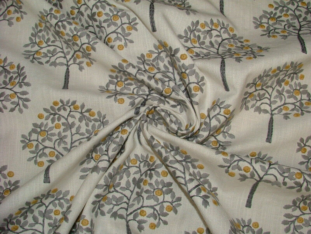 95cm Orange Grove Ochre Premium Embroidered Fabric Curtain Upholstery Cushion