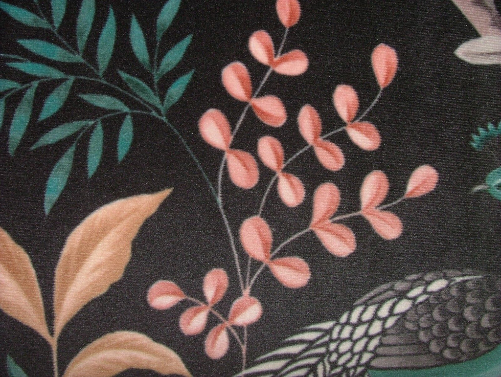 2.7 Metres iLiv Parvani Onyx Peacock Velvet Fabric Cushion Curtain Upholstery