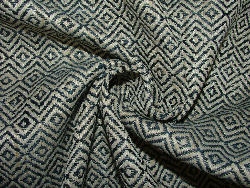 iLiv Woven Curtain Fabric 1.5 Metres Anouka Indigo Blue Cushion Upholstery Use5