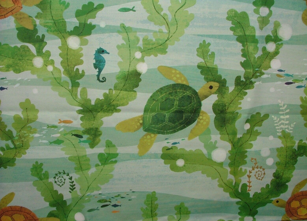 1.15 Metres Turtle Reef Romo Cotton Fabric Upholstery Cushion Curtain Villa Nova