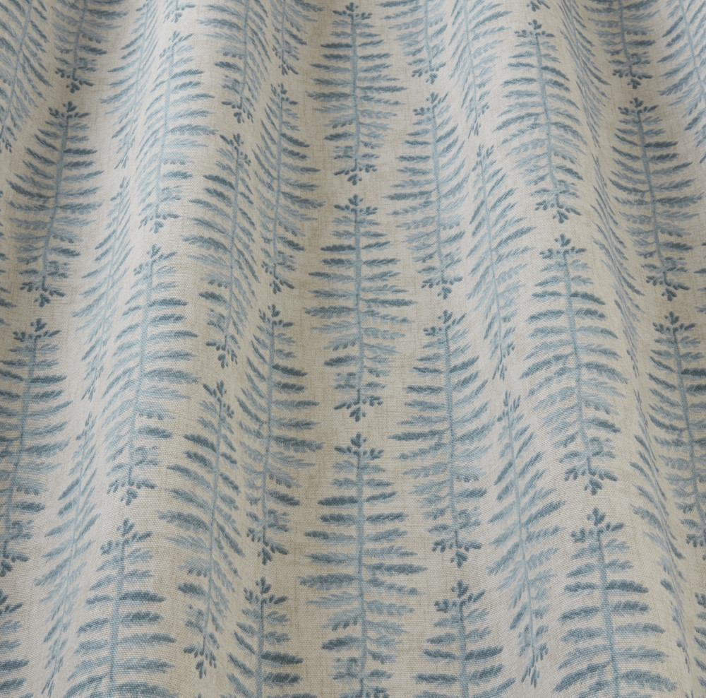 3.4 Metres iLiv Fernia Leaf Denim Cotton Curtain Upholstery Cushion Fabric