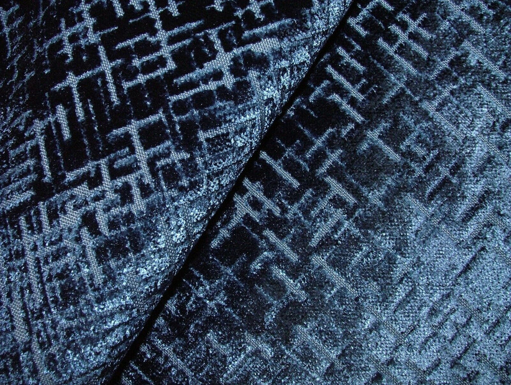 15 Metre Sapphire Blue Velvet Upholstery Cushion Curtain Fabric RRP £900.00