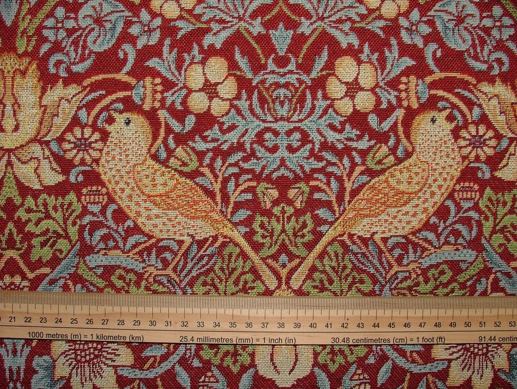 William Morris Strawberry Thief Tapestry Curtain Upholstery Cushion Fabric