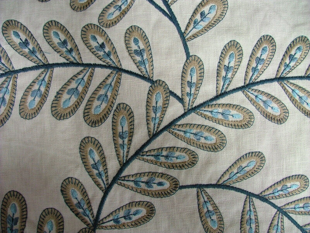 1.9 Metres iLiv Vinovia Sapphire Embroidered Fabric Curtain Upholstery Cushion