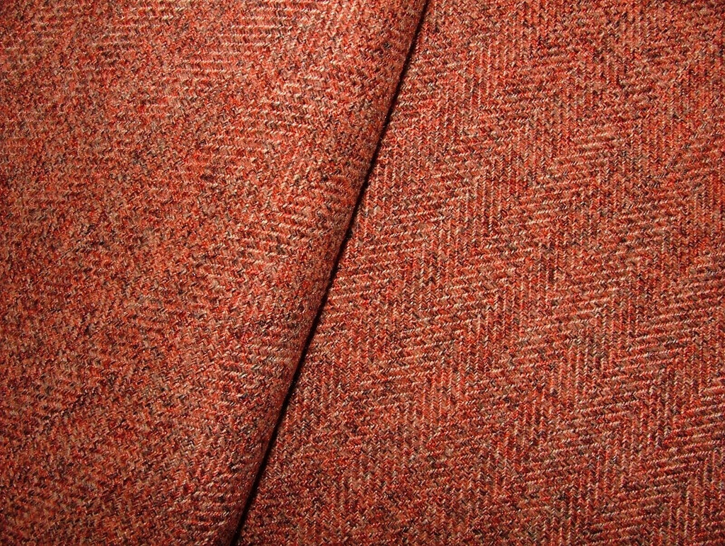 25 Metres Ginger Spice Herringbone Fabric Curtain Cushion Upholstery Multi Use