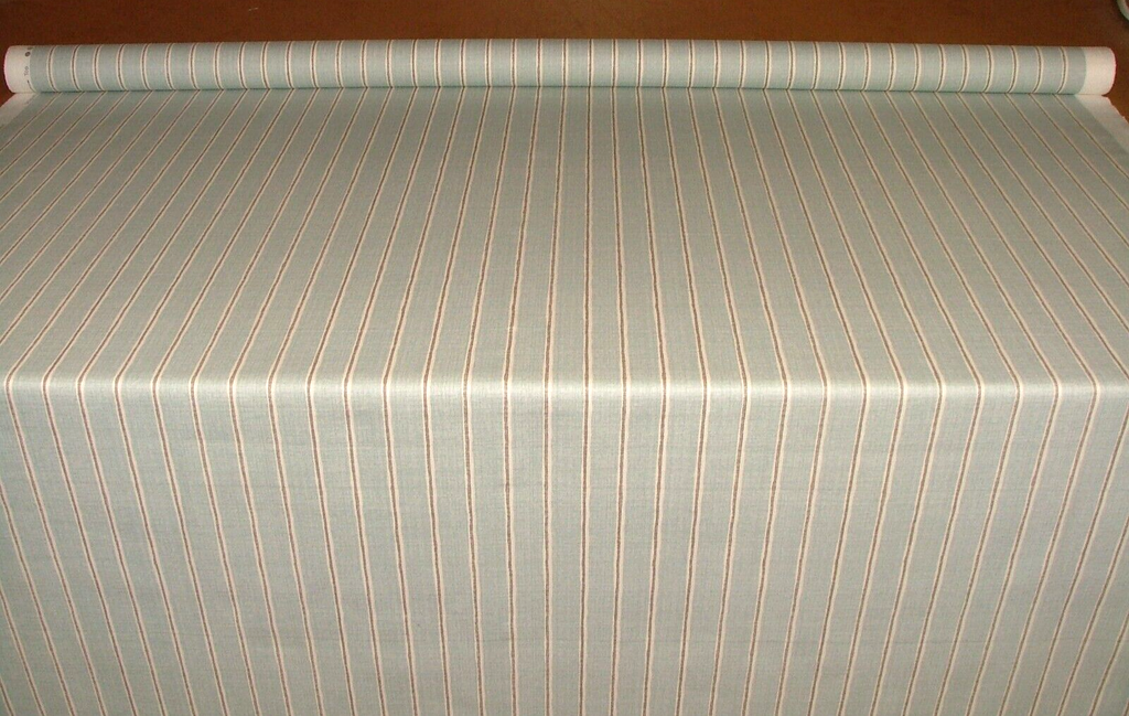 5 Metres iLiv Rowing Stripe Duckegg Cotton Fabric Cushion Curtain Upholstery