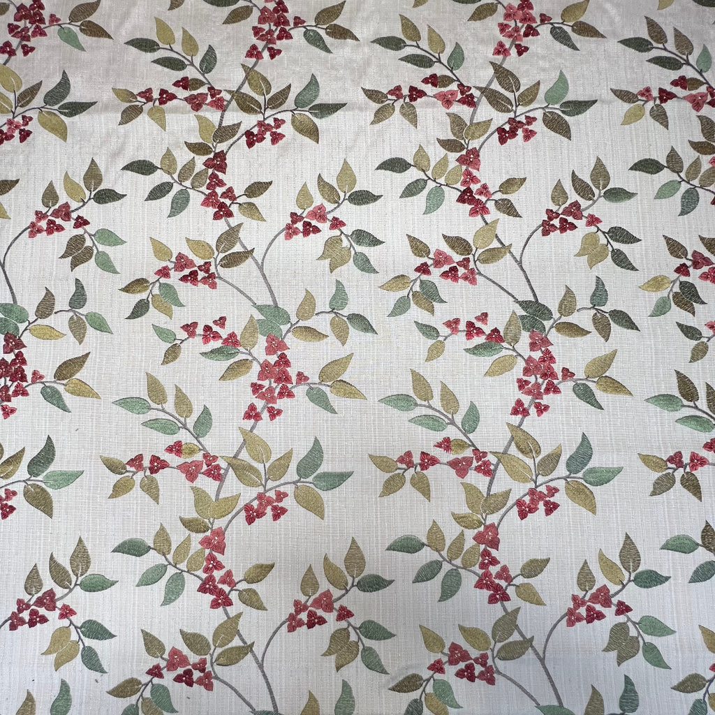 2,9M iLiv Bougainvillier Paprika Tissu Floral Brodé Rideau Rembourrage5