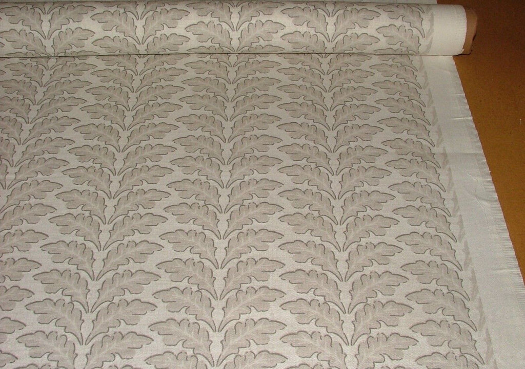 Morris Leaf Stone 100% Cotton Curtain Upholstery Cushion Roman Blind Fabric