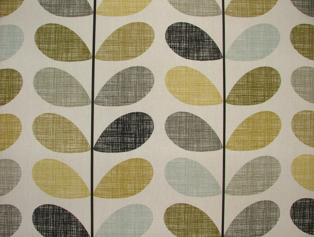 Orla Kiely Scribble Stem Seagrass And Duckegg Cotton Curtain Upholstery Fabric