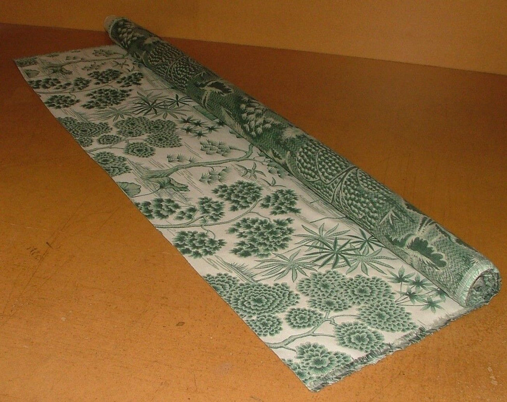 Japanese Oriental Tree Green Jacquard Fabric Curtain Upholstery Cushion Blind