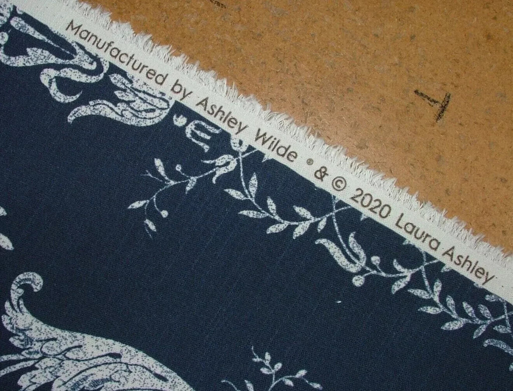 13 Metre Laura Ashley Josette Midnight Blue Fabric Curtain Cushion Upholstery9