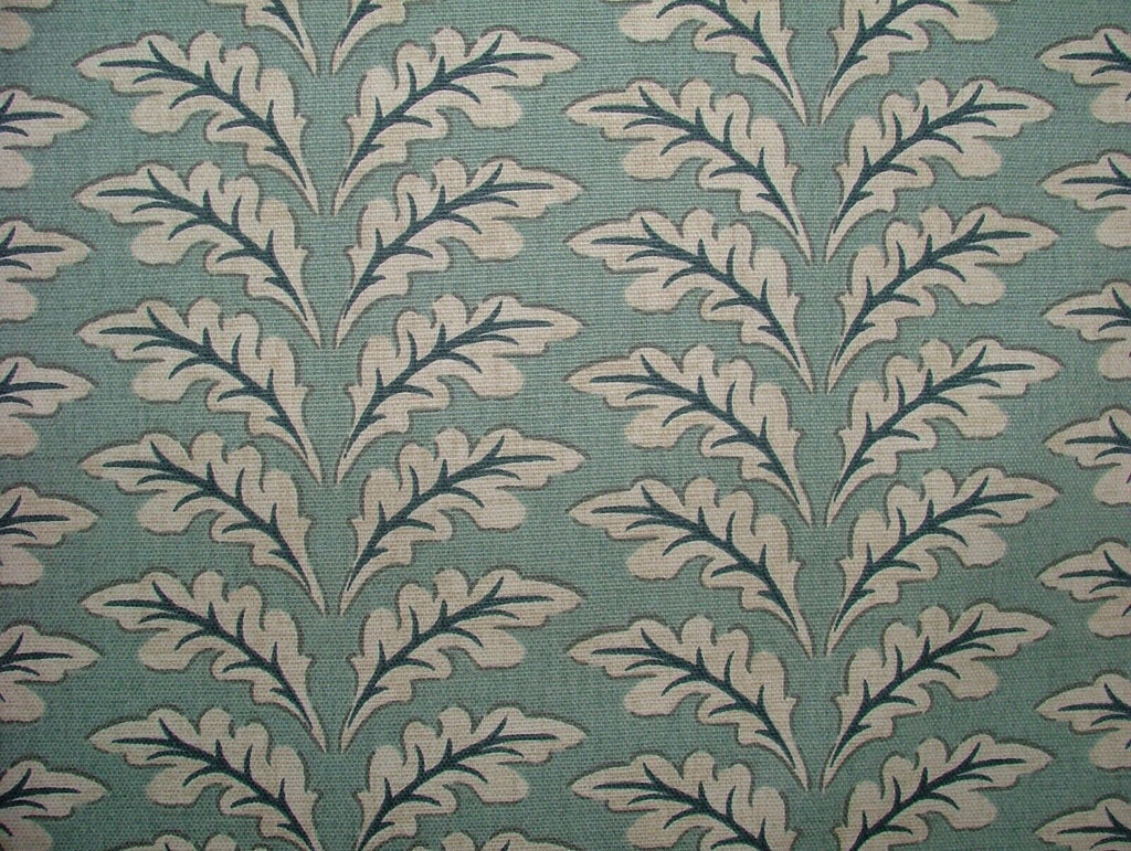 Morris Leaf Glacier Cotton Curtain Upholstery Cushion Roman Blind Fabric